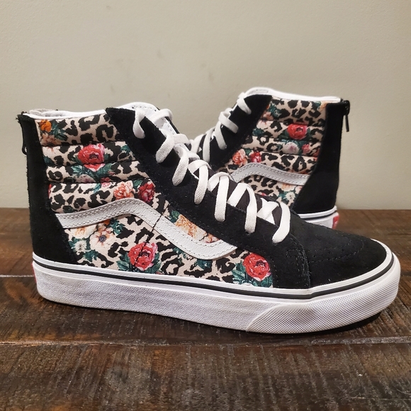 Vans Other - VANS Off The Wall High Top Hawaiian Floral Shoes Sneakers Women 7 Mens Junior 5